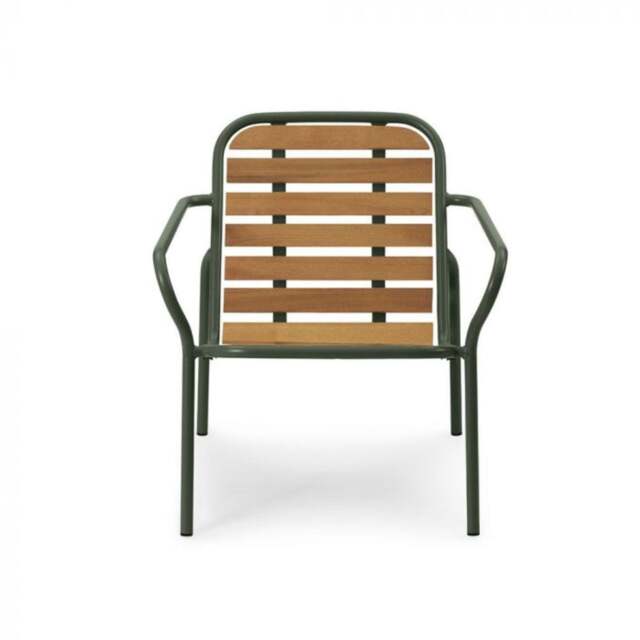 Normann Copenhagen Vig Outdoor Lounge Chair - Robina Wood/Dark Green Steel - image 1