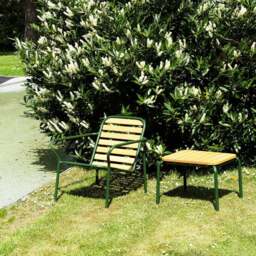 Normann Copenhagen Vig Outdoor Lounge Chair - Robina Wood/Dark Green Steel - thumbnail 2