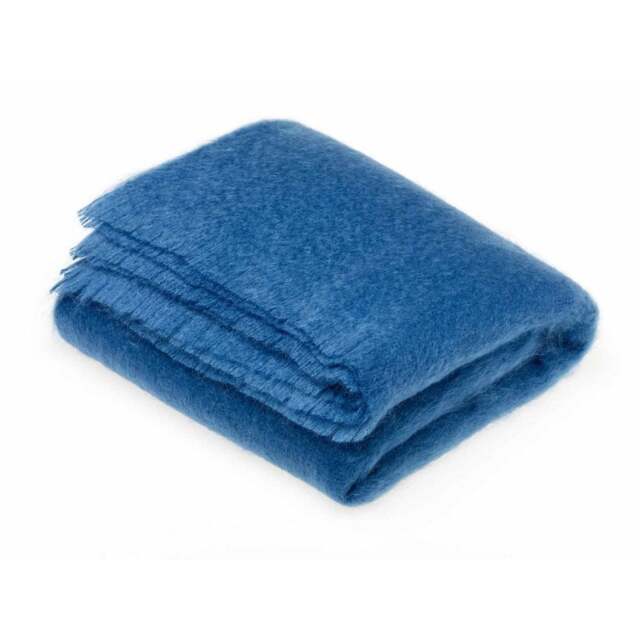 Bronte By Moon Luxury Mohair Throw - Teal Colour: Teal