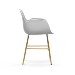 Normann Copenhagen Form Armchair - White - Brass Legs Shell Colour: White, Leg Colour: Brass - thumbnail 3