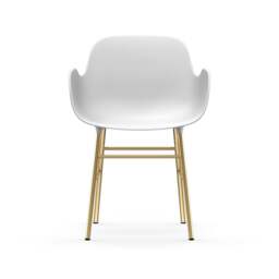 Normann Copenhagen Form Armchair - White - Brass Legs Shell Colour: White, Leg Colour: Brass - thumbnail 2