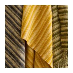 Tweedmill Textiles Pure New Wool Aber Stripe Throw - Olive Green - thumbnail 6