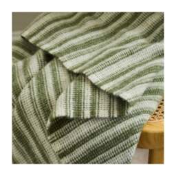 Tweedmill Textiles Pure New Wool Aber Stripe Throw - Olive Green - thumbnail 5
