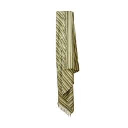 Tweedmill Textiles Pure New Wool Aber Stripe Throw - Olive Green - thumbnail 4