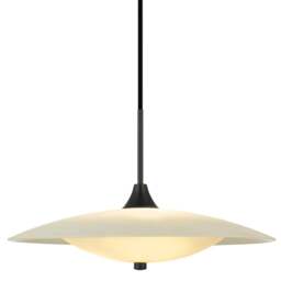 Halo Design Baroni Opal Glass Pendant Light - O 46cm Size:  46cm, Colour: Black Metal