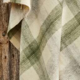 Tweedmill Textiles Pure New Wool Meadow Check Throw - Olive Green - thumbnail 3