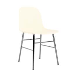 Normann Copenhagen Form Chair - Cream - Chrome Legs Shell Colour: Cream, Leg Colour: Chrome - thumbnail 1