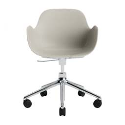 Normann Copenhagen Form Armchair Swivel - 5 Wheel - Gas Lift - Light Grey - Aluminium Legs Shell Colour: Light Grey, Leg Colour: Aluminium - thumbnail 2