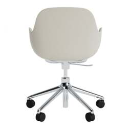 Normann Copenhagen Form Armchair Swivel - 5 Wheel - Gas Lift - Light Grey - Aluminium Legs Shell Colour: Light Grey, Leg Colour: Aluminium - thumbnail 4