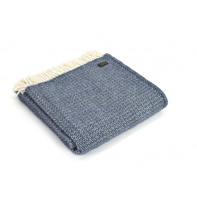 Tweedmill Textiles Pure New Wool Illusion Throw - Blue Slate