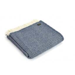 Tweedmill Textiles Pure New Wool Illusion Throw - Blue Slate