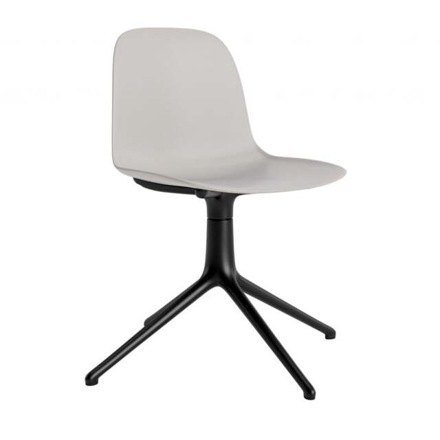 Normann Copenhagen Form Chair Swivel - 4 Leg - Warm Grey - Black Legs Shell Colour: Warm Grey, Leg Colour: Black - image 1