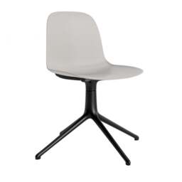 Normann Copenhagen Form Chair Swivel - 4 Leg - Warm Grey - Black Legs Shell Colour: Warm Grey, Leg Colour: Black