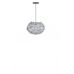 Umage Eos Feather Pendant Shade - Light Grey - Medium - 45cm with Black Rosette Cord Set With or Without Cord Set: With Black Rosette Cord Set - thumbnail 1