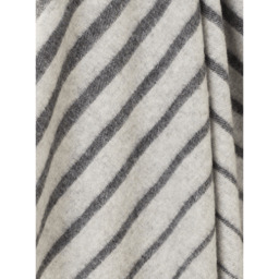 Bronte By Moon Luxury Merino Lambswool Albion Stripe Throw - Grey - thumbnail 2