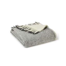 Tweedmill Textiles Moorland Pure New Wool Throw - Charcoal &amp Cream