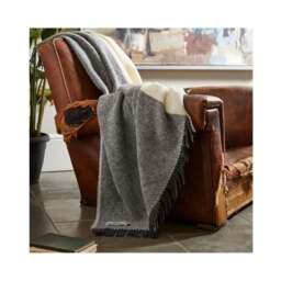 Tweedmill Textiles Moorland Pure New Wool Throw - Charcoal & Cream - thumbnail 3