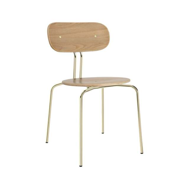 Umage Curious Dining Chair - Oak - Brass Legs Leg Colour: Brass Legs, Colour: Without Cushion - image 1