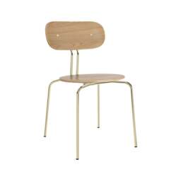 Umage Curious Dining Chair - Oak - Brass Legs Leg Colour: Brass Legs, Colour: Without Cushion - thumbnail 1