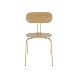 Umage Curious Dining Chair - Oak - Brass Legs Leg Colour: Brass Legs, Colour: Without Cushion - thumbnail 2