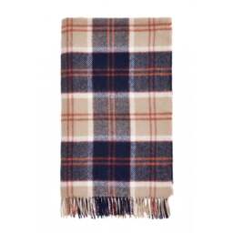 Bronte By Moon Bannochbane Tartan Pure Wool Throw - Navy