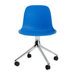 Normann Copenhagen Form Chair Swivel - 4 Wheel - Bright Blue - Aluminium Legs Shell Colour: Bright Blue, Leg Colour: Aluminium - thumbnail 2