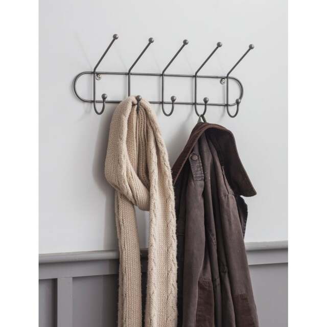 Garden Trading Farringdon 5 Hook Rail - Dark Grey - image 1
