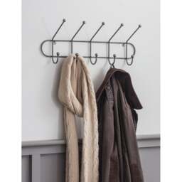 Garden Trading Farringdon 5 Hook Rail - Dark Grey