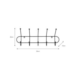 Garden Trading Farringdon 5 Hook Rail - Dark Grey - thumbnail 4