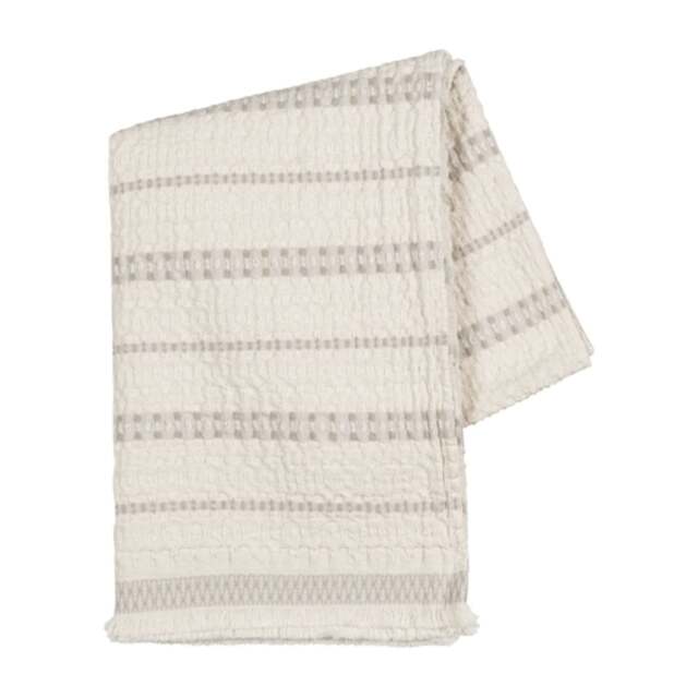 Lands Downunder Lisbon Stripe Cotton Throw - Taupe - image 1
