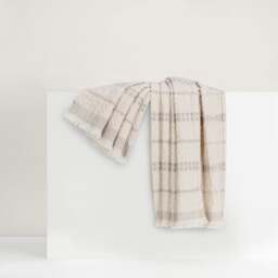 Lands Downunder Lisbon Stripe Cotton Throw - Taupe - thumbnail 2