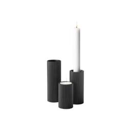 Georg Jensen Bernadotte Tealight/Taper Candle Holders - Black - Set of 3