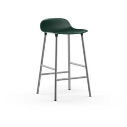 Normann Copenhagen Form Barstool - 65cm - Green - Chrome Legs Shell Colour: Green, Leg Colour: Chrome - thumbnail 1