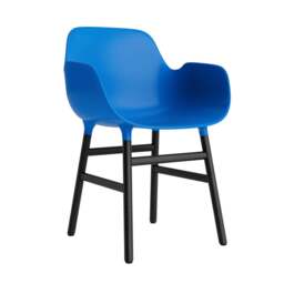 Normann Copenhagen Form Armchair - Bright Blue - Black Oak Legs Shell Colour: Bright Blue, Leg Colour: Black Oak