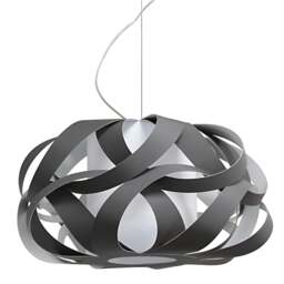 Shropshire Shades Cruz Lampshade - Grey - Small 46cm - With White Rosette Cord Set Colour: Grey, Size: Small 46cm, Cord Set Option: With White Rosette - thumbnail 3