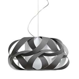 Shropshire Shades Cruz Lampshade - Grey - Small 46cm - With White Rosette Cord Set Colour: Grey, Size: Small 46cm, Cord Set Option: With White Rosette