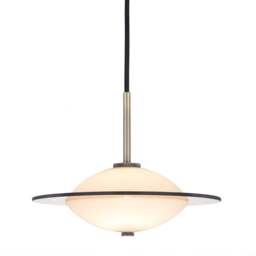 Halo Design Orbit Pendant Light - O 24cm - Opal Glass - Antique Brass Metal Size:  24cm, Colour: Antique Brass