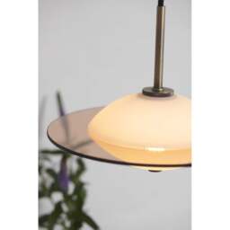 Halo Design Orbit Pendant Light - O 24cm - Opal Glass - Antique Brass Metal Size: O 24cm, Colour: Antique Brass - thumbnail 3