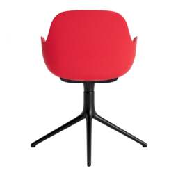 Normann Copenhagen Form Armchair Swivel - 4 Leg - Bright Red - Black Legs Shell Colour: Bright Red, Leg Colour: Black - thumbnail 4