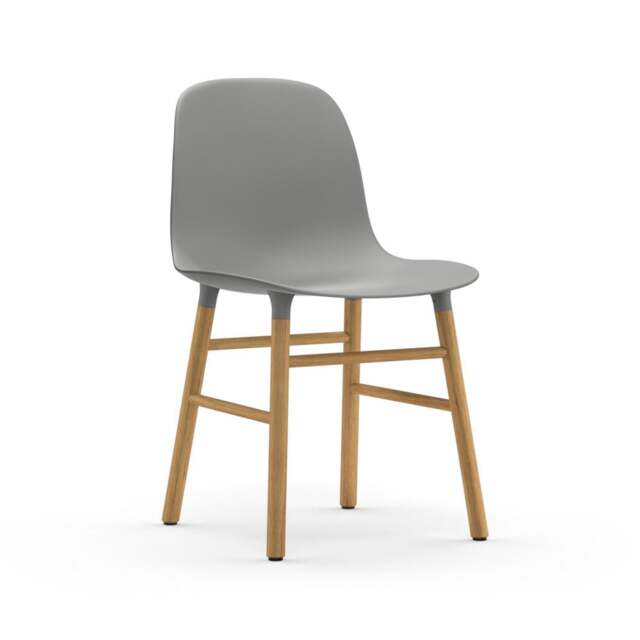 Normann Copenhagen Form Chair - Grey - Oak Legs Shell Colour: Grey, Leg Colour: Oak - image 1