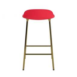 Normann Copenhagen Form Barstool - 65cm - Bright Red - Brass Legs Shell Colour: Bright Red, Leg Colour: Brass - thumbnail 4