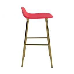 Normann Copenhagen Form Barstool - 65cm - Bright Red - Brass Legs Shell Colour: Bright Red, Leg Colour: Brass - thumbnail 3