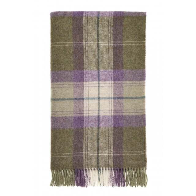Bronte By Moon Skye Check Pure New Wool Throw - Heather - image 1