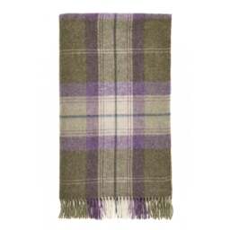 Bronte By Moon Skye Check Pure New Wool Throw - Heather