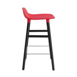 Normann Copenhagen Form Barstool - Wood - 65cm - Bright Red - Black Oak Legs Shell Colour: Bright Red, Leg Colour: Black Oak - thumbnail 3