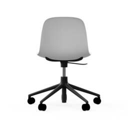 Normann Copenhagen Form Chair Swivel - 5 Wheel - Gas Lift - White - Black Legs Shell Colour: White, Leg Colour: Black - thumbnail 4