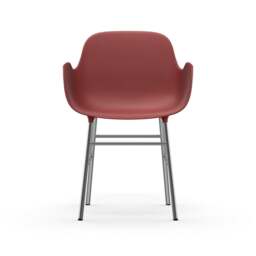 Normann Copenhagen Form Armchair - Red - Chrome Legs Shell Colour: Red, Leg Colour: Chrome - thumbnail 2