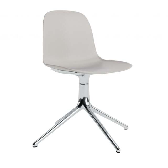 Normann Copenhagen Form Chair Swivel - 4 Leg - Warm Grey - Aluminium Legs Shell Colour: Warm Grey, Leg Colour: Aluminium - image 1