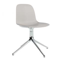 Normann Copenhagen Form Chair Swivel - 4 Leg - Warm Grey - Aluminium Legs Shell Colour: Warm Grey, Leg Colour: Aluminium