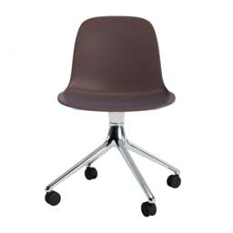 Normann Copenhagen Form Chair Swivel - 4 Wheel - Brown - Aluminium Legs Shell Colour: Brown, Leg Colour: Aluminium - thumbnail 2